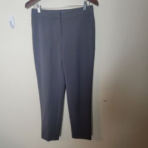 ST JOHN Straight Leg Crepe Marocain Dress Pants Grey 4